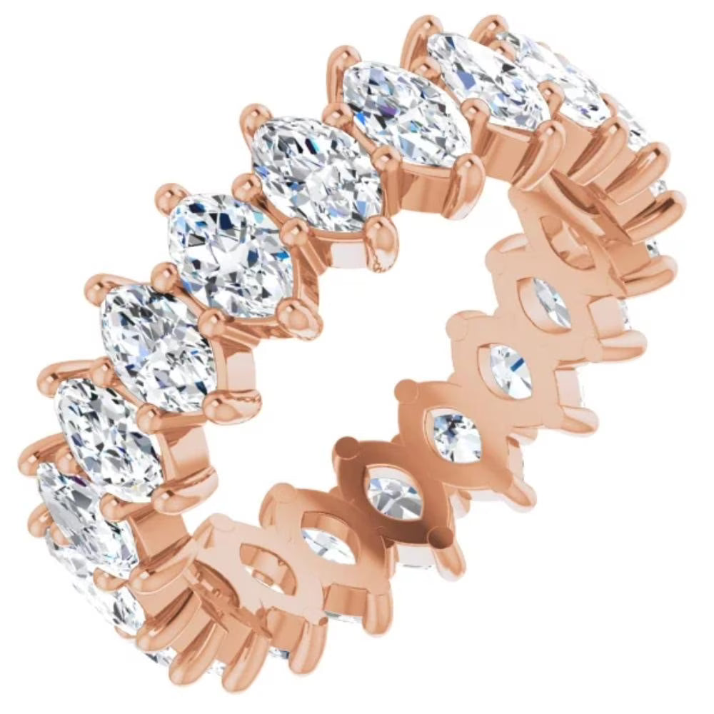 14k White Yellow or Rose Gold Marquise Diamond Eternity Ring I48607