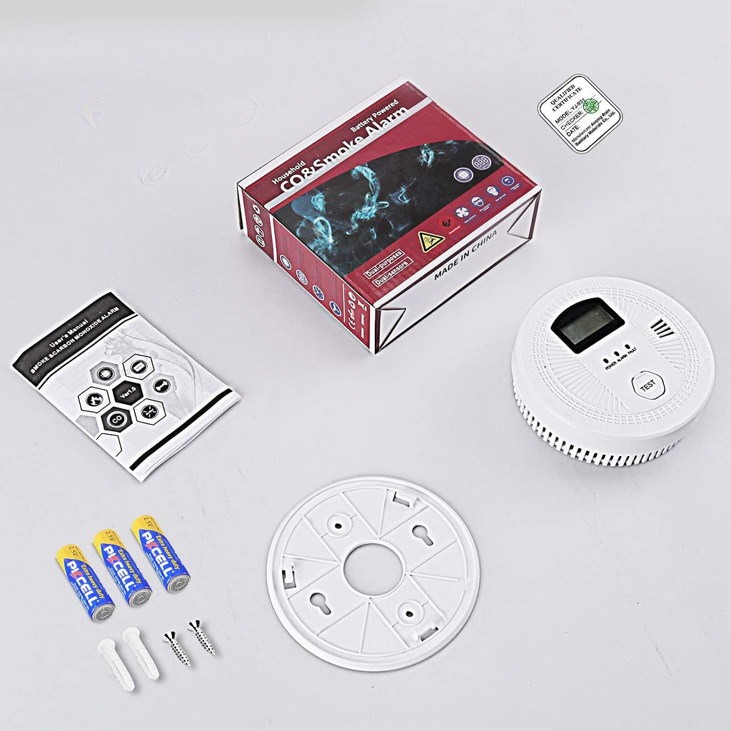 3 Pack Smoke and Carbon Monoxide Detector with LCD Display K792188