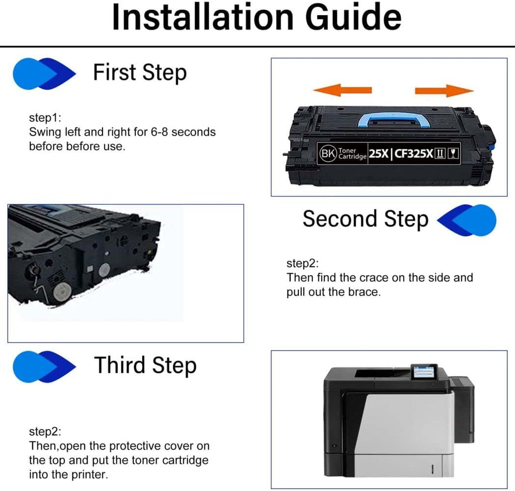 Black 1-Pack CF325X Toner Cartridge for HP Enterprise M806 M830 Series Printer M4435