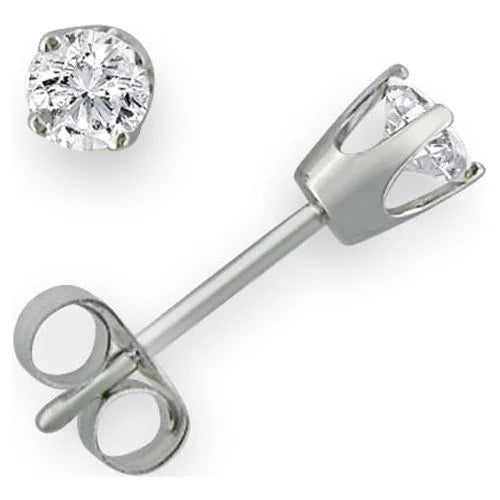 14K White Gold Diamond Stud Earrings C509370