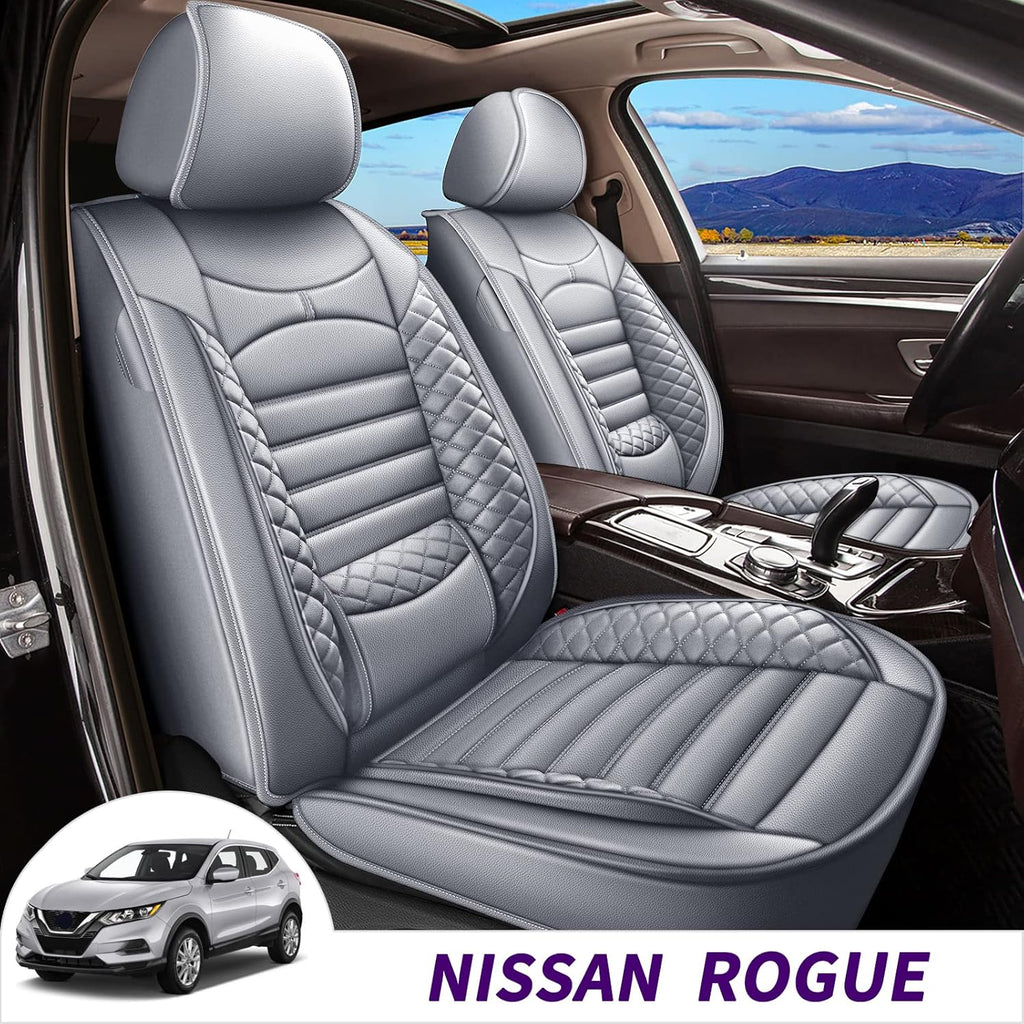 Black Faux Leather Car Seat Covers Full Set 5 Seats J252596
