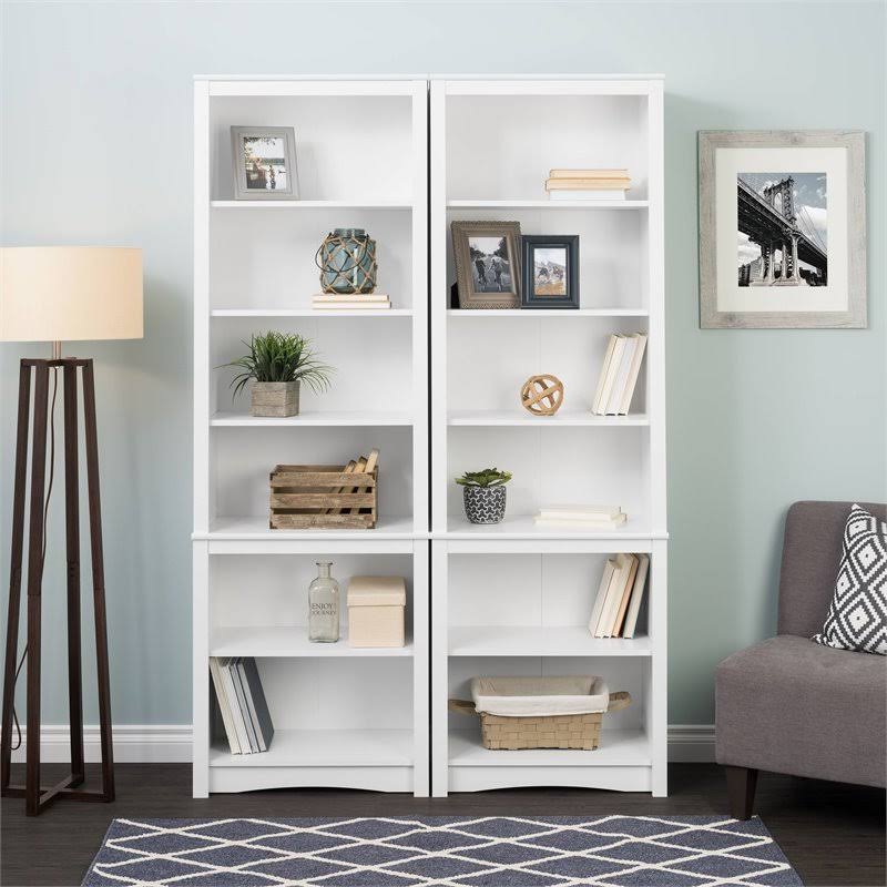 6 Shelf White Bookcase Q840169