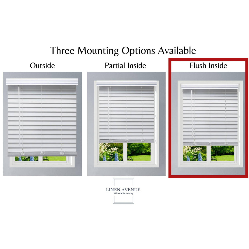 White Faux Wood Cordless Blinds A344271