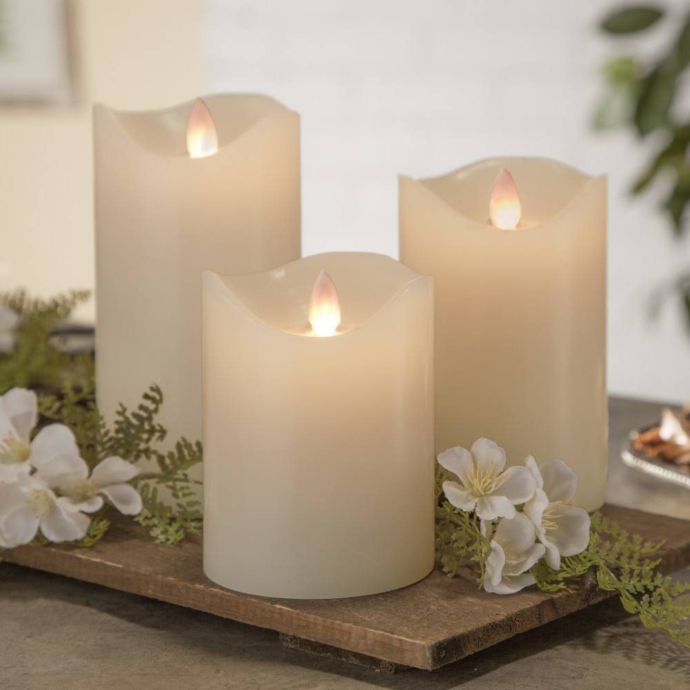 Set of 3 Flameless LED Wax Candle Light with Timer A94054