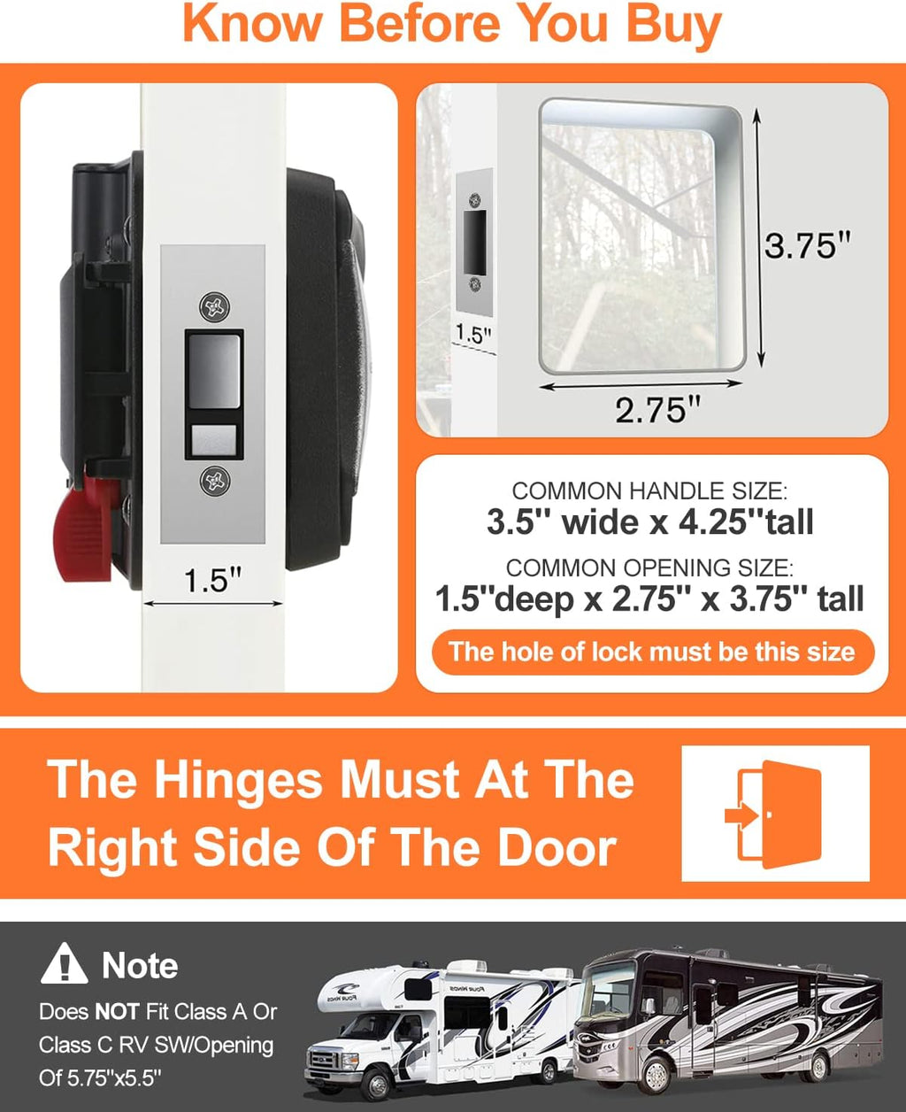 RV Keyless Entry Door Lock with Deadbolt and Backlit Keypad W50706