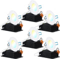 6 Pack 6 Inch Ultra Thin LED Recessed Ceiling Lights, 2700K Soft White, Dimmable 14W, 850 LM, Canless J654