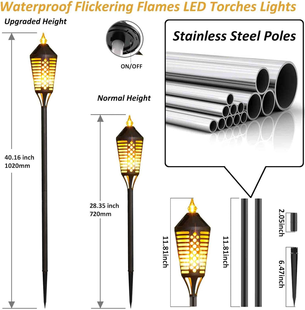 40 Outdoor Waterproof Solar Torch Lights, 6 Pack K5312