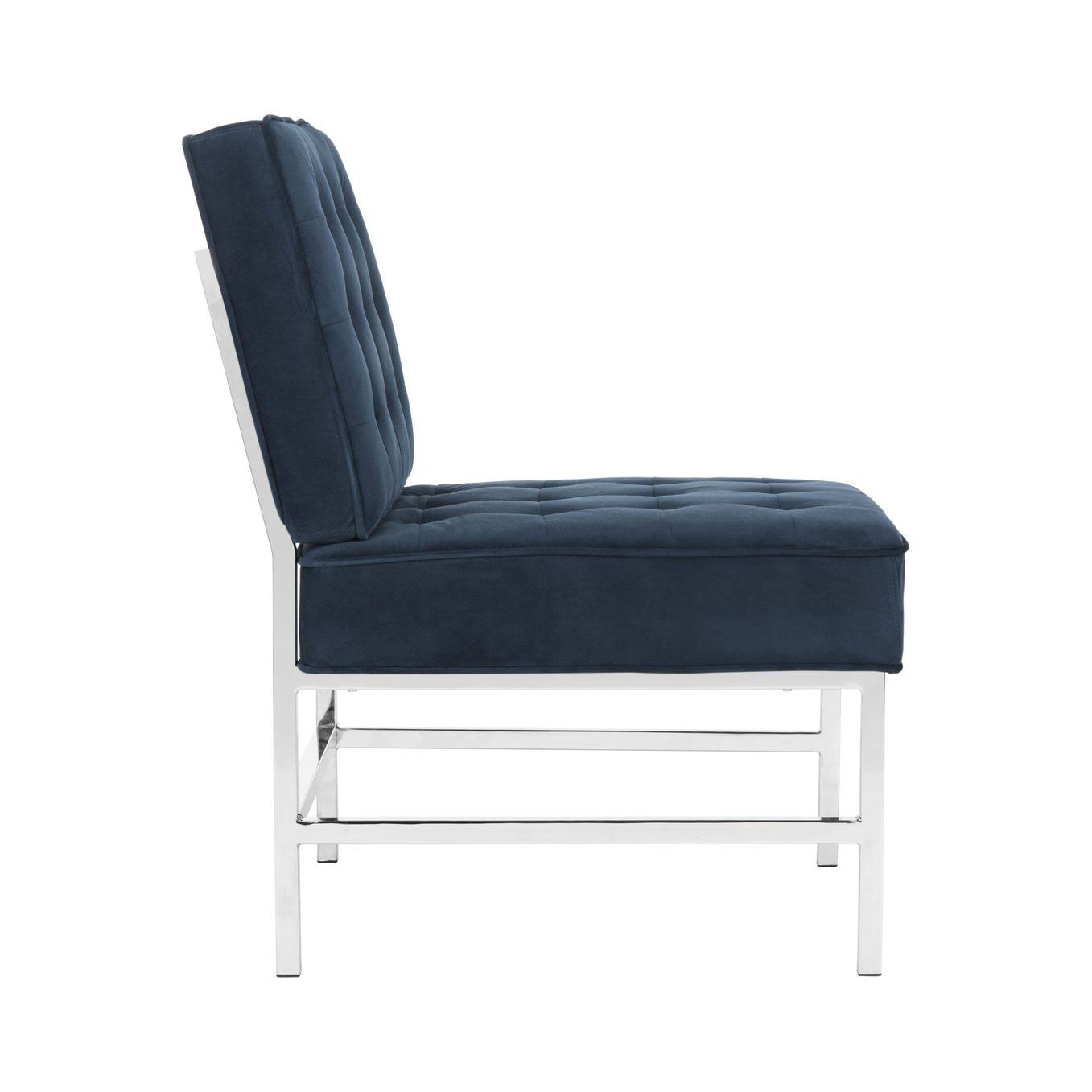 Navy Tufted Velvet Accent Chair Y801