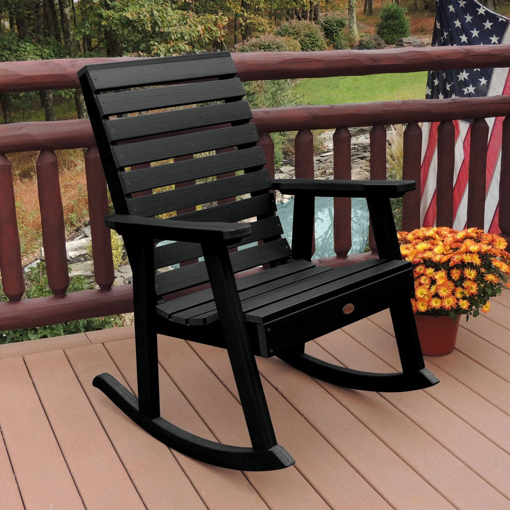 White Synthetic Wood Rocking Chair X365