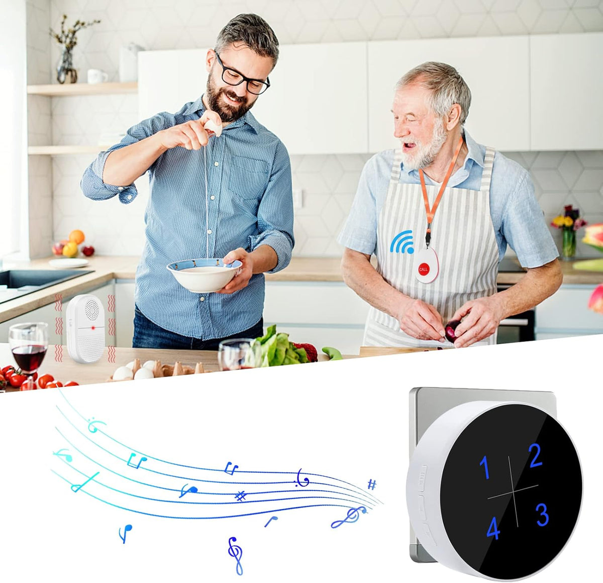 Wireless Caregiver Pager Emergency Alert System Call Button Z8481