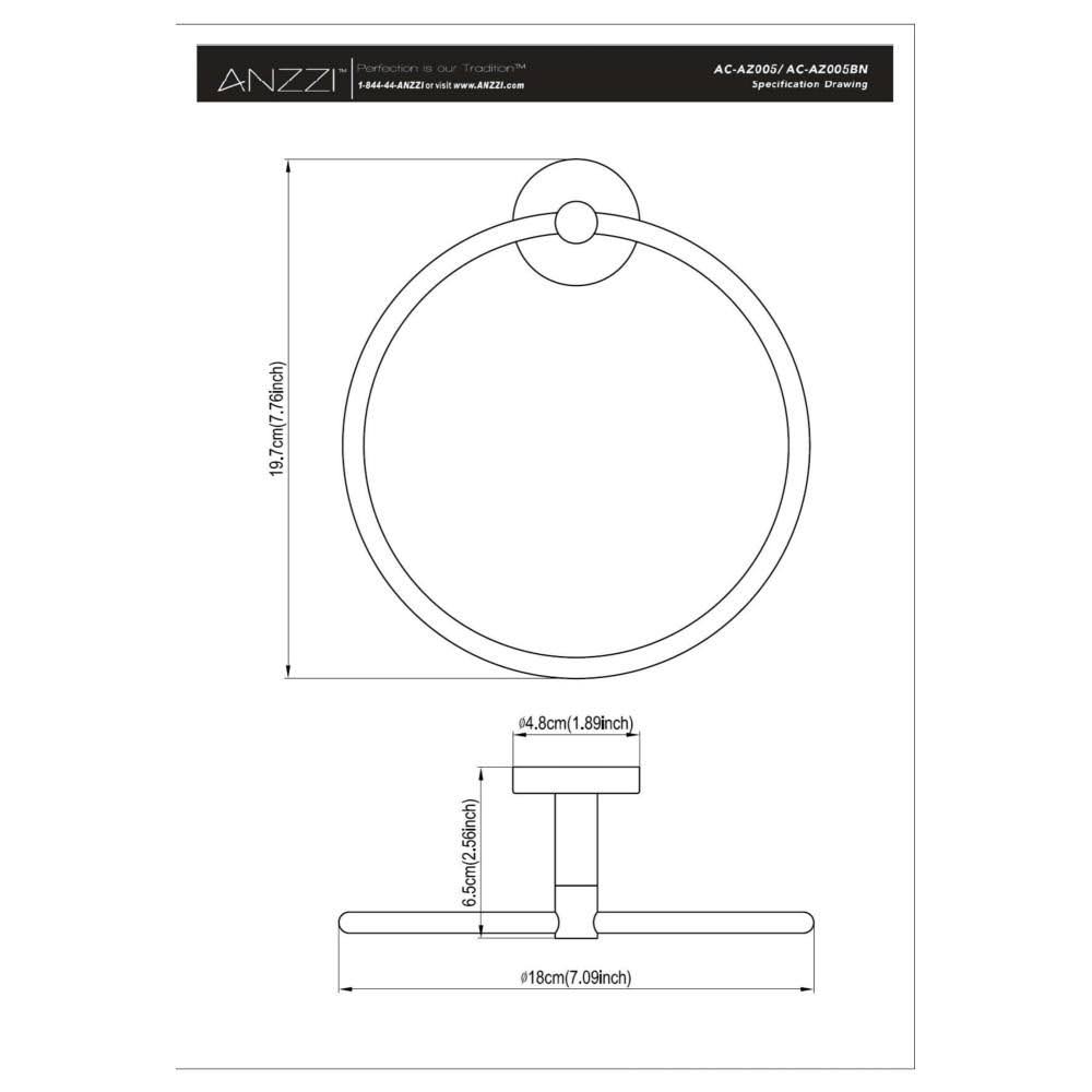 Brushed Nickel Towel Ring E33491