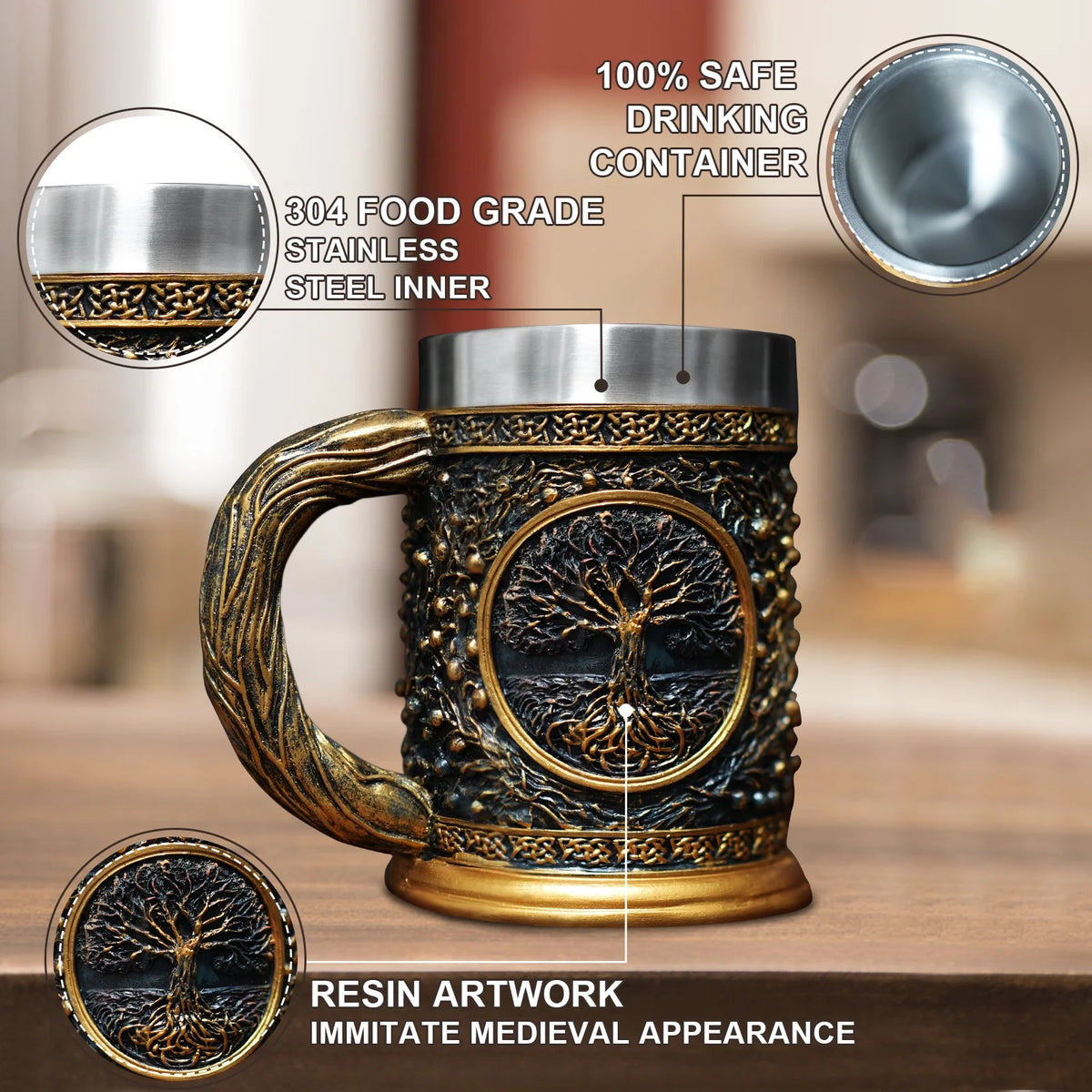 Viking Stainless Steel Beer Mug Q3217