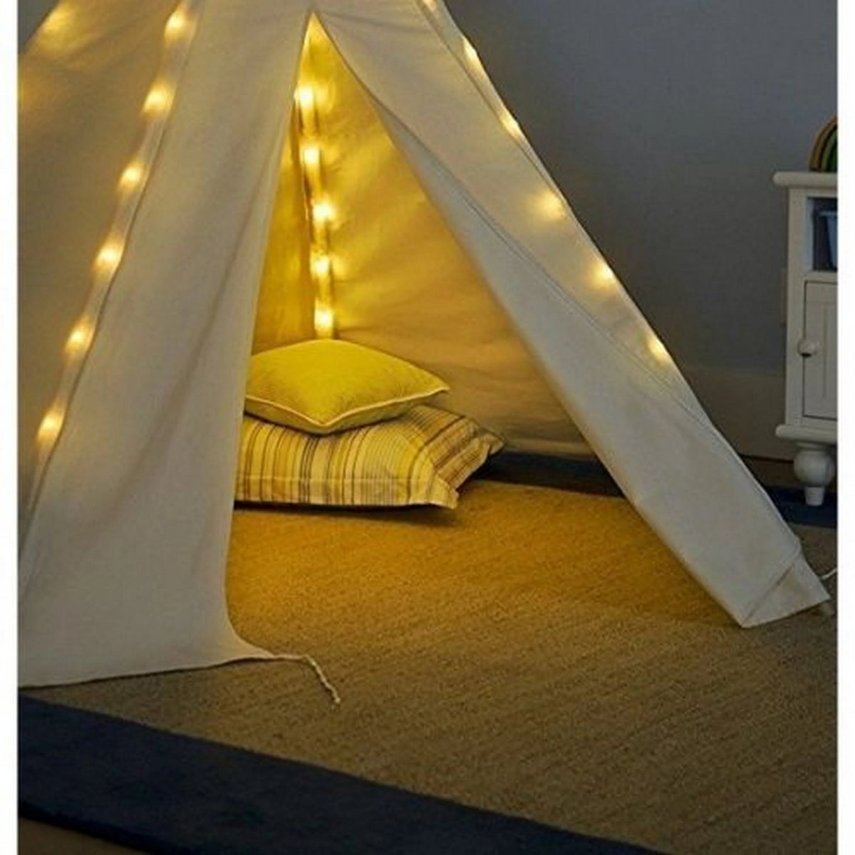 Natural Cotton Canvas Teepee Tent for Kids J8502
