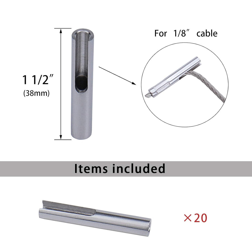 20Pack 1/8 Invisible Cable Railing Kit T316 Stainless Steel V421