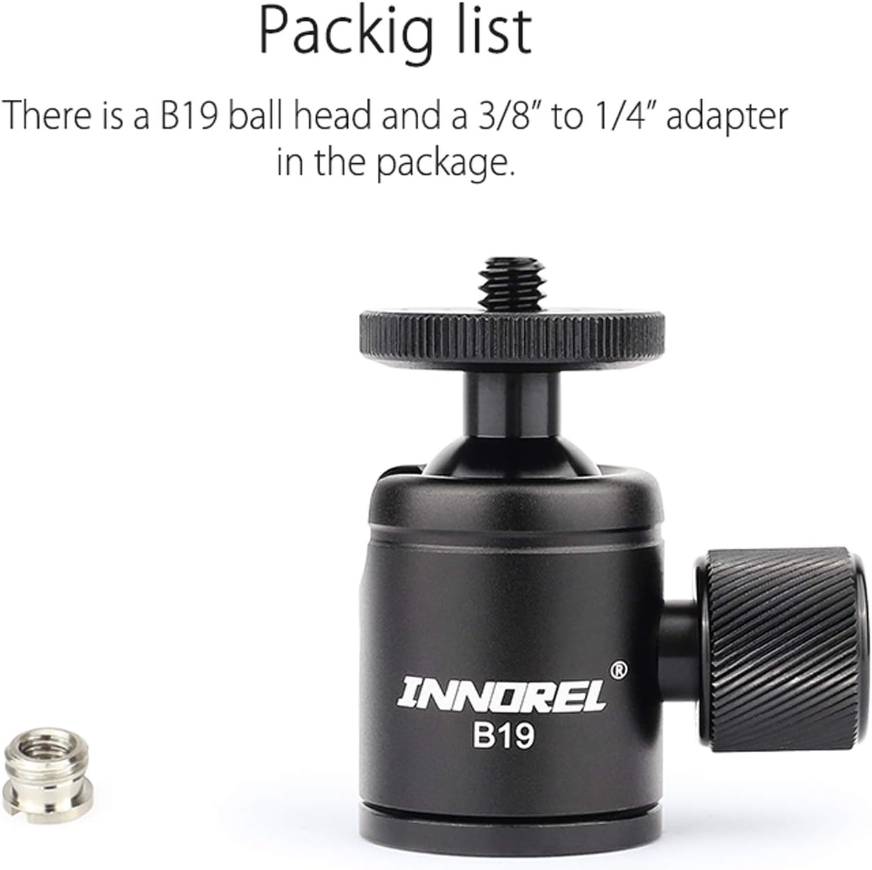 Mini Tripod Ball Head Metal Ballhead 360° Pan 90° Tilt with 3/8 to 1/4 Adapter CNC Ballheads, Max Load 6.61 lb H530