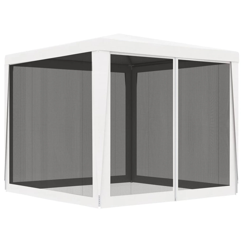 White Party Tent with 4 Mesh Sidewalls J6627