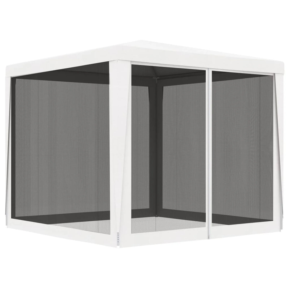 White Party Tent with 4 Mesh Sidewalls J6627