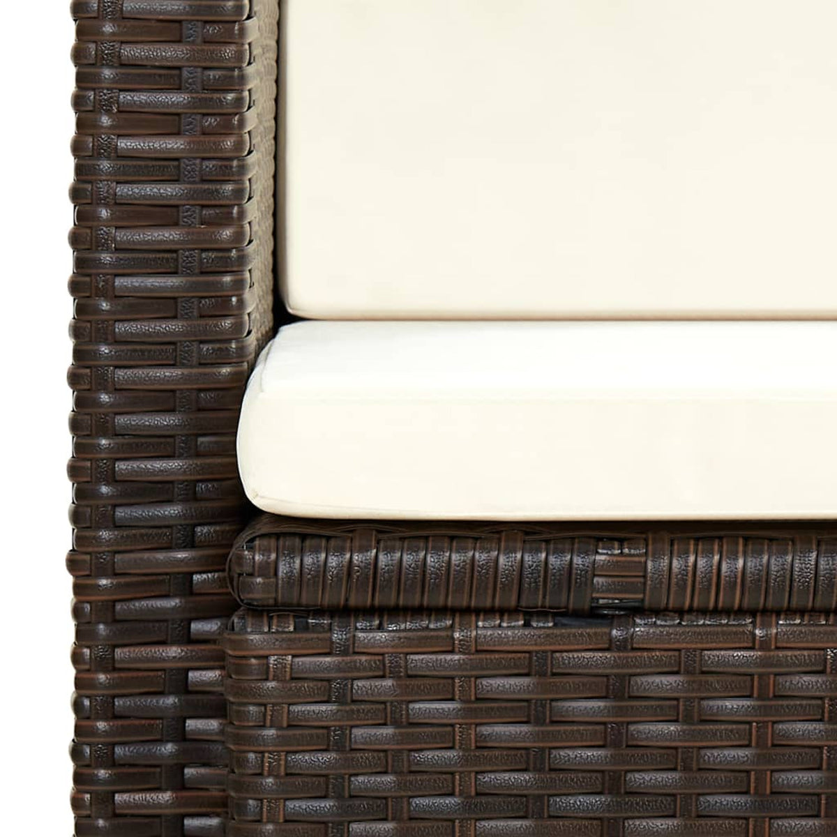 Brown Poly Rattan 2 Seater Outdoor Sofa with Cushion M605177