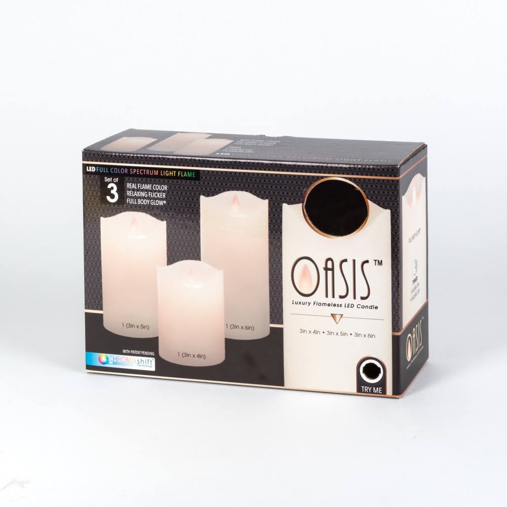 Set of 3 Flameless LED Wax Candle Light with Timer A94054