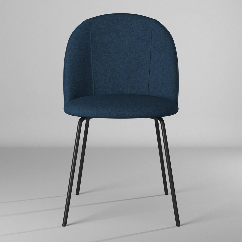 Navy Blue Fabric Dining Chairs (Set of 2) Q244418
