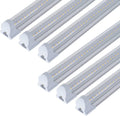6 Pack 4FT 40W Integrated V Shaped LED Shop Light, Linkable White Daylight 6000k, On/Off Switch Cable Clear Cover U9984