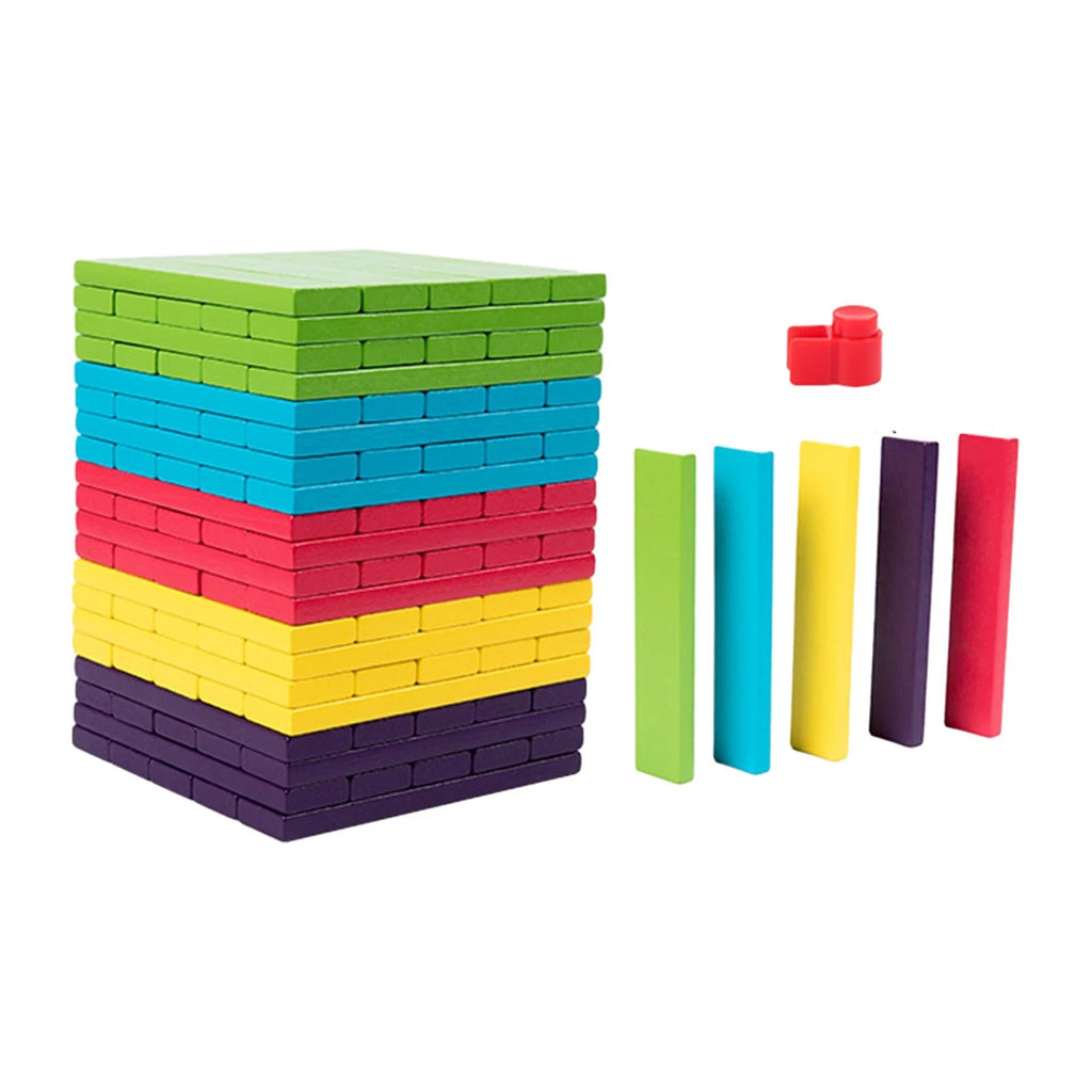 100 Pieces Wooden Blocks Stacking Game Building Kits Board Games N8207