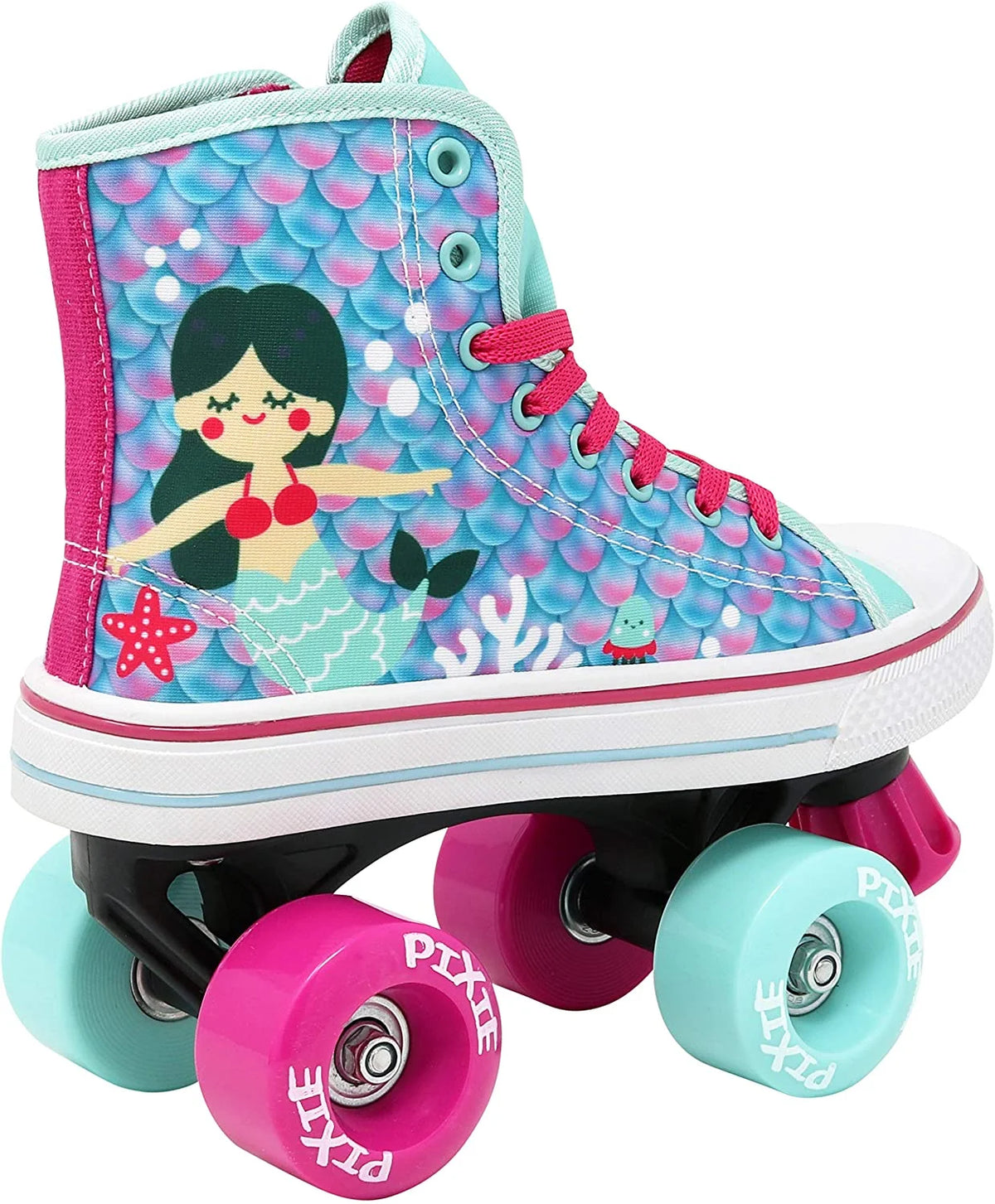 Pixie Mermaid Kids Quad Roller Skate High Top Sneaker Style (Size 3) X2883