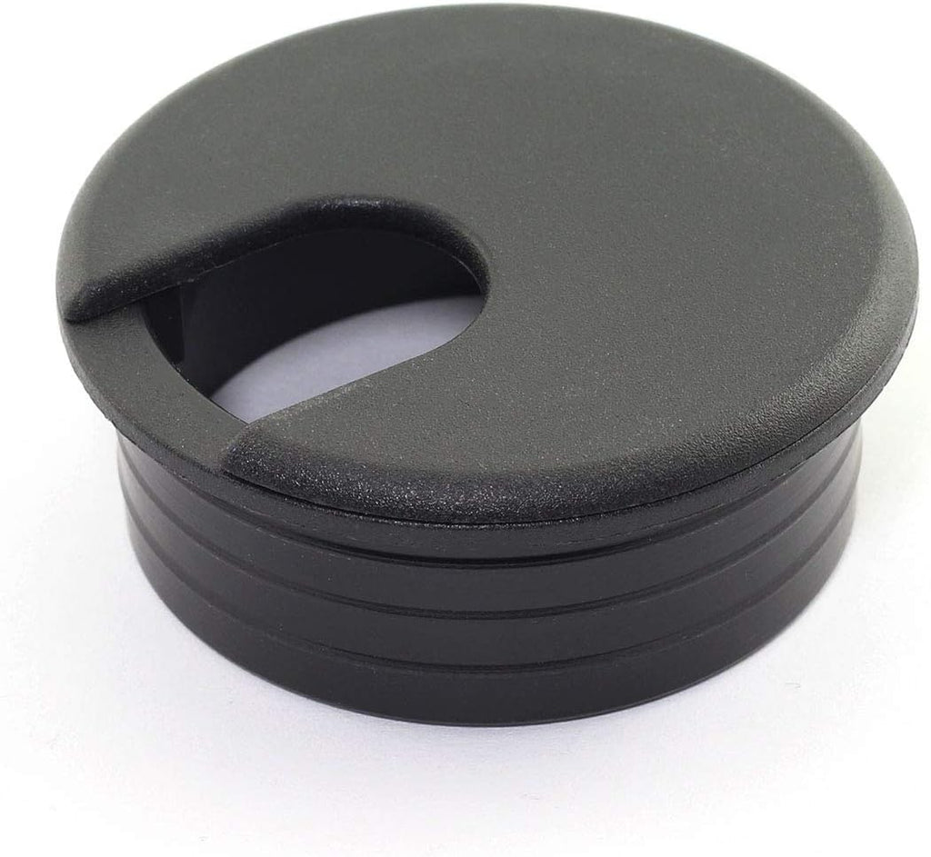 Black 2pcs 1-3/4 inch Desk Wire Cord Cable Grommets Hole Cover Plastic U443