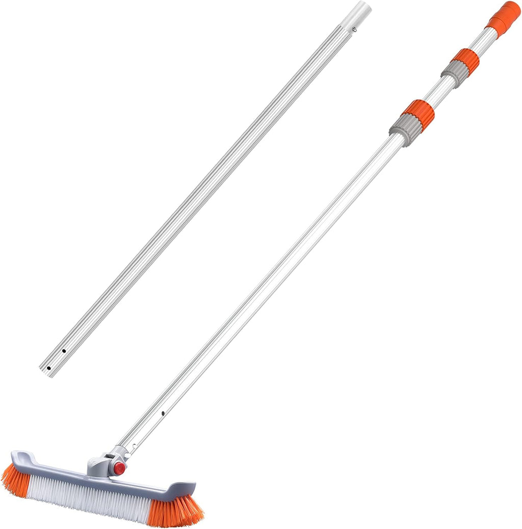 Pool Brush Head with Pole, 18 Polished Nylon Bristles, 12ft, Pack of 2 Z81829