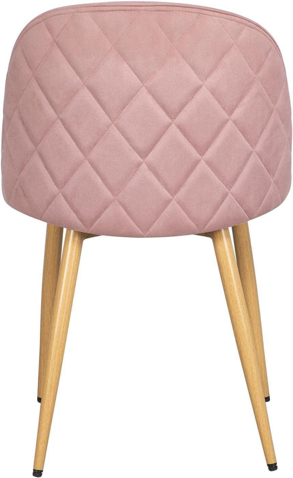 Pink Velvet Upholstered Side Chairs with Metal Legs Set of 2 G796