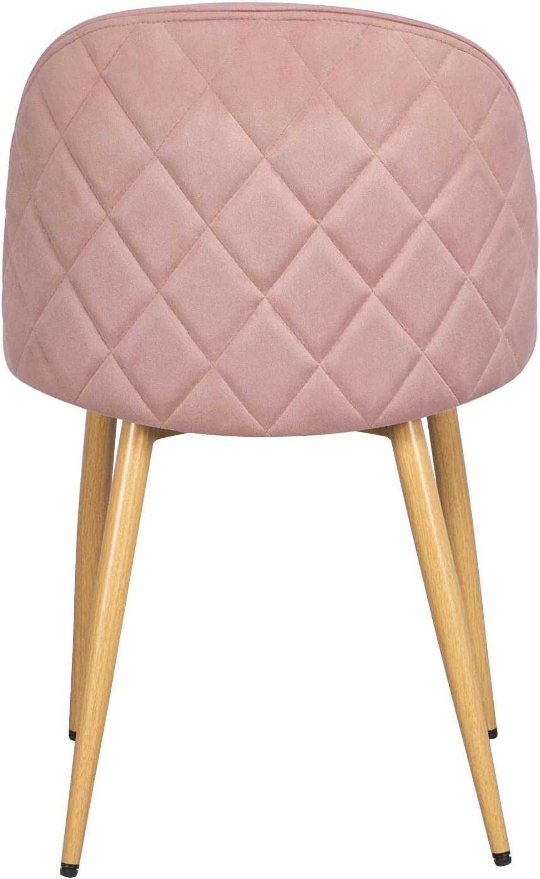 Pink Velvet Upholstered Side Chairs with Metal Legs Set of 2 G796