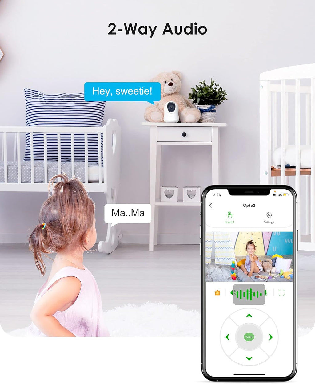 1080P Indoor Pan/Tilt Security Camera with Night Vision and 2-Way Audio R627176