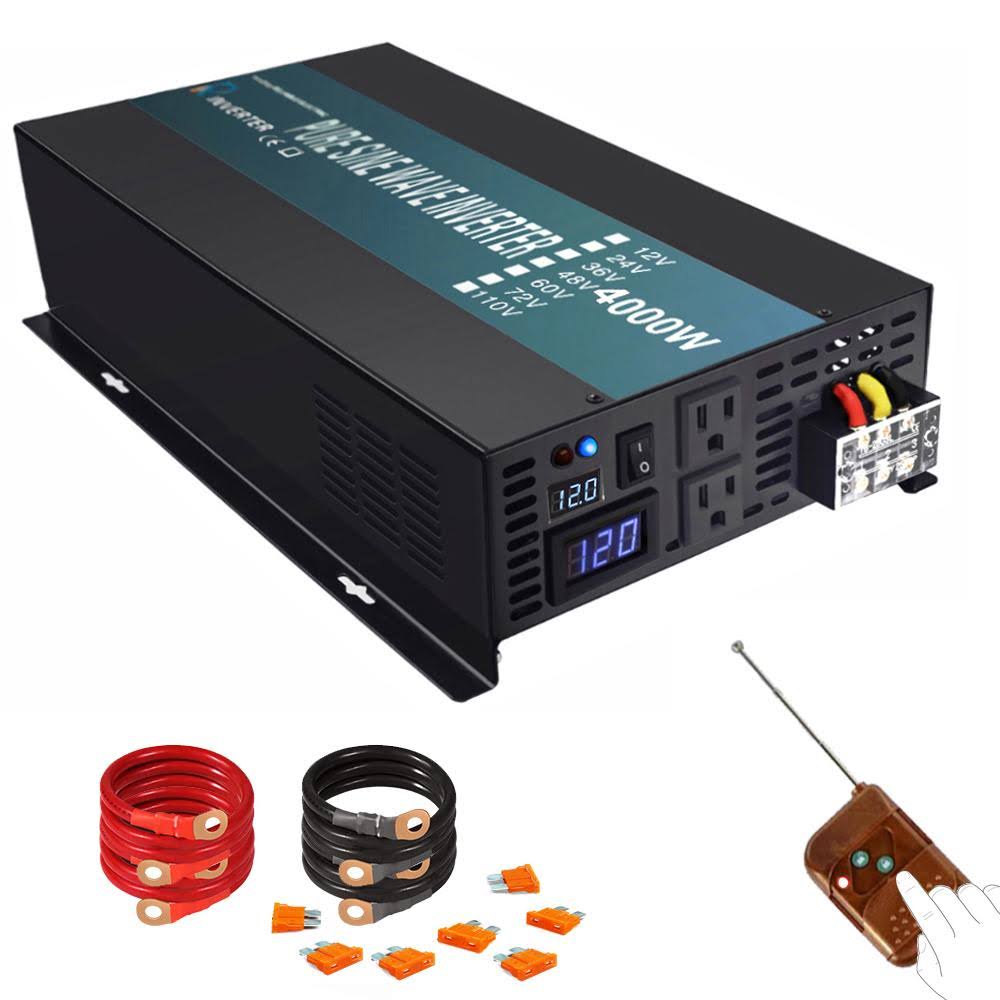 2000W 24V 120V Pure Sine Wave Power Inverter with Remote Control Switch R990