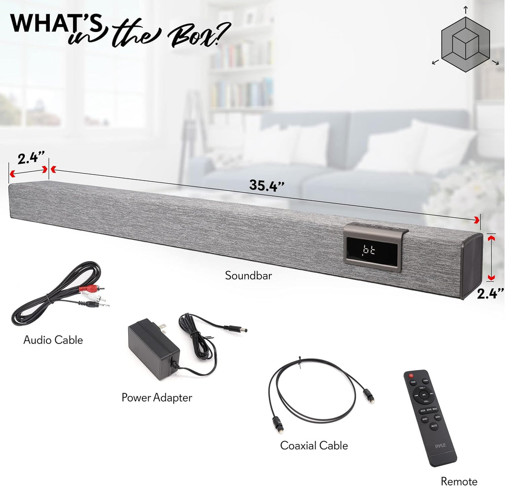 60W 35" Bluetooth Sound Bar with Remote Control Z437