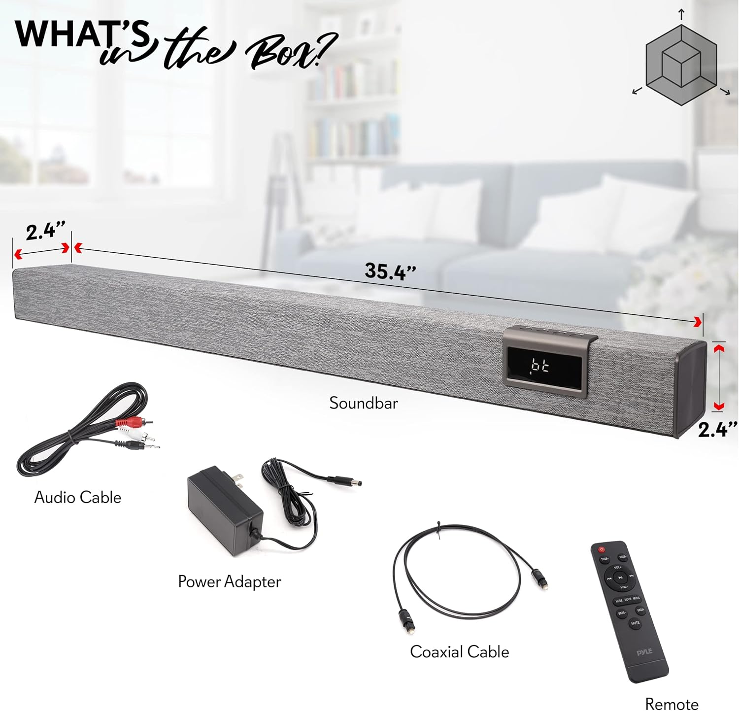 60W 35" Bluetooth Sound Bar with Remote Control Z437