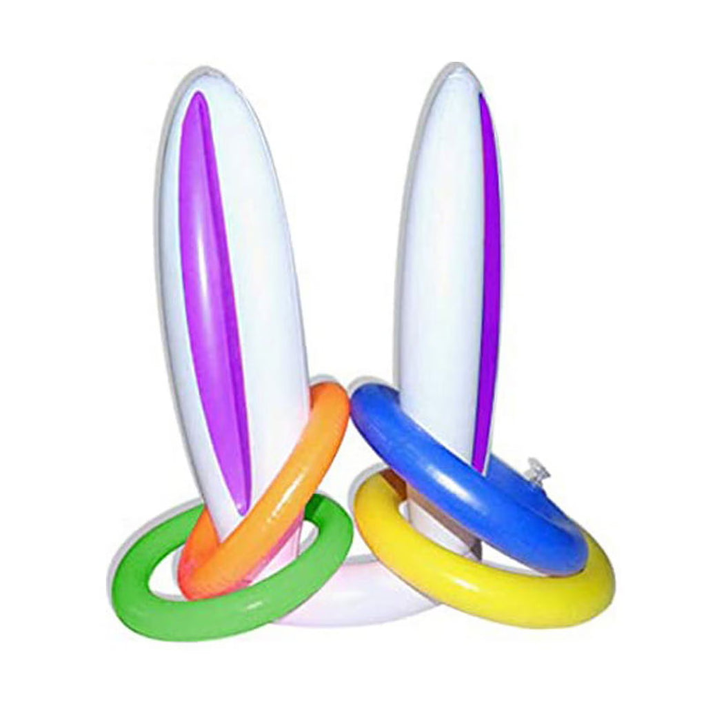 Inflatable Easter Bunny Hat with 4 Rings Wearable Toss Toy Y5138