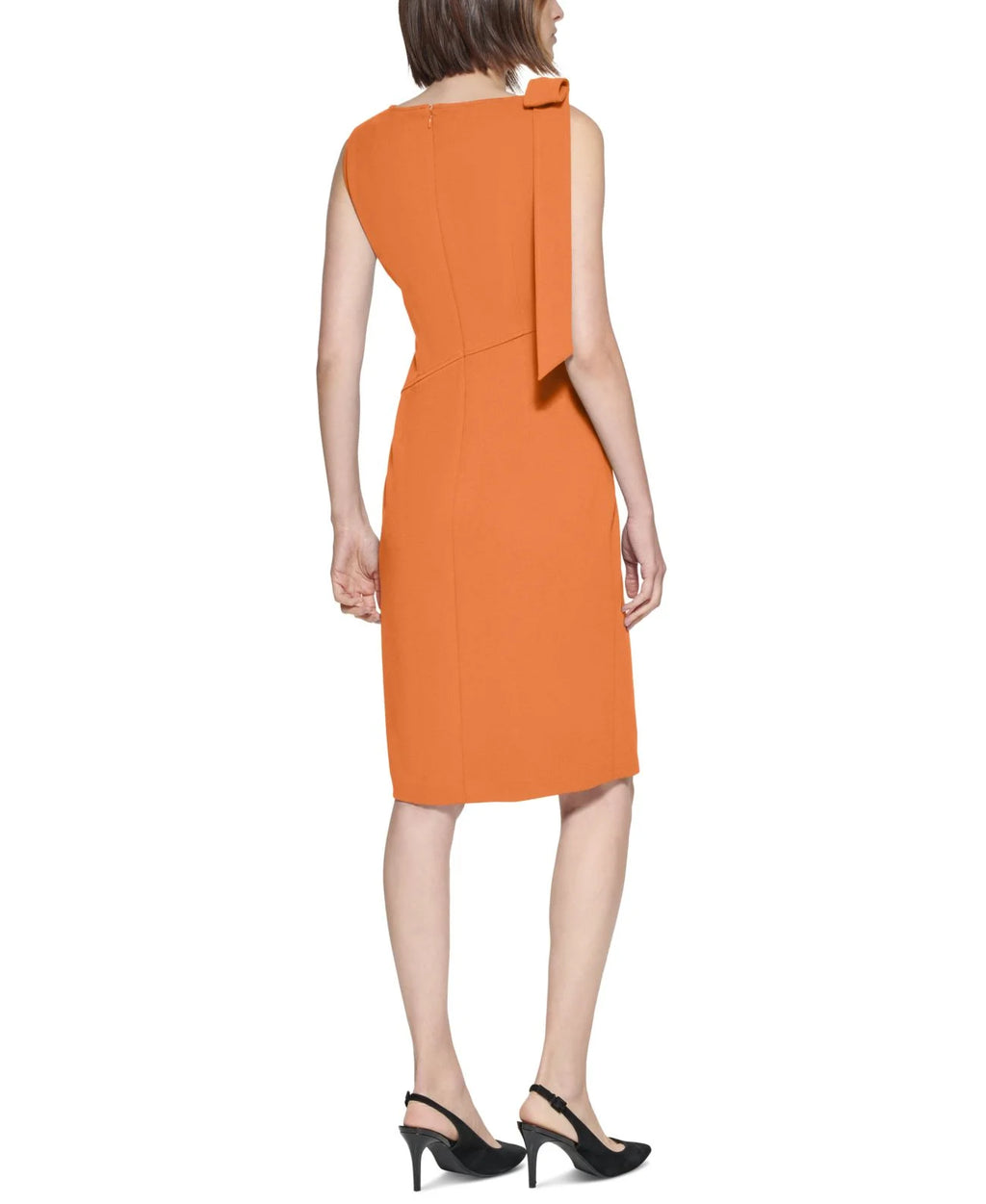 Orange Petite Sheath Dress R698