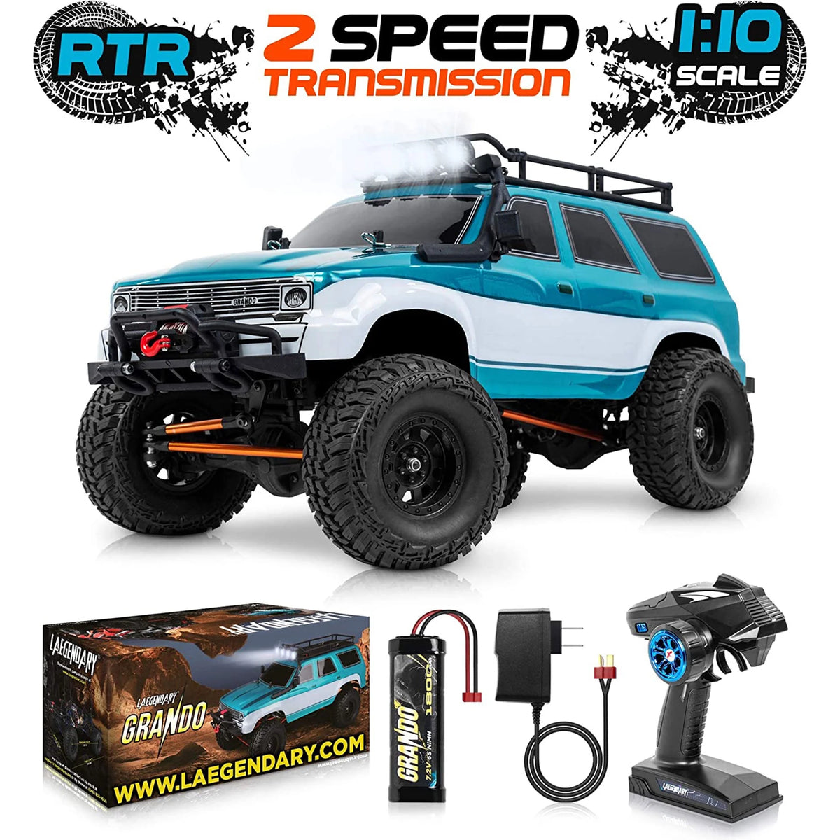 Blue-Green 1:10 Scale RTR RC Rock Crawler Q4096
