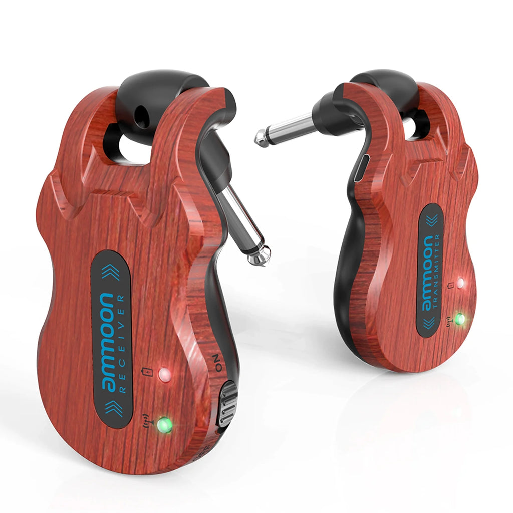 5.8G Wireless Guitar System Red Transmitter Receiver with USB Charging Cable M394
