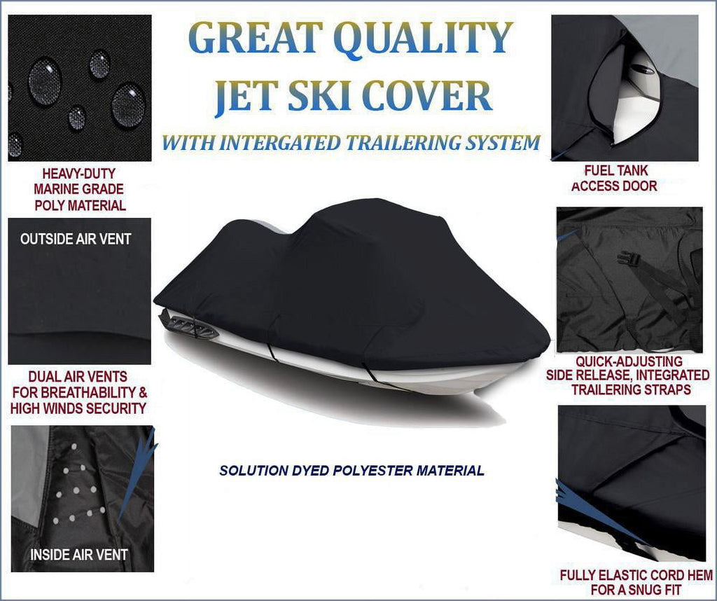 Black Jet Ski PWC Watercraft Cover U8813