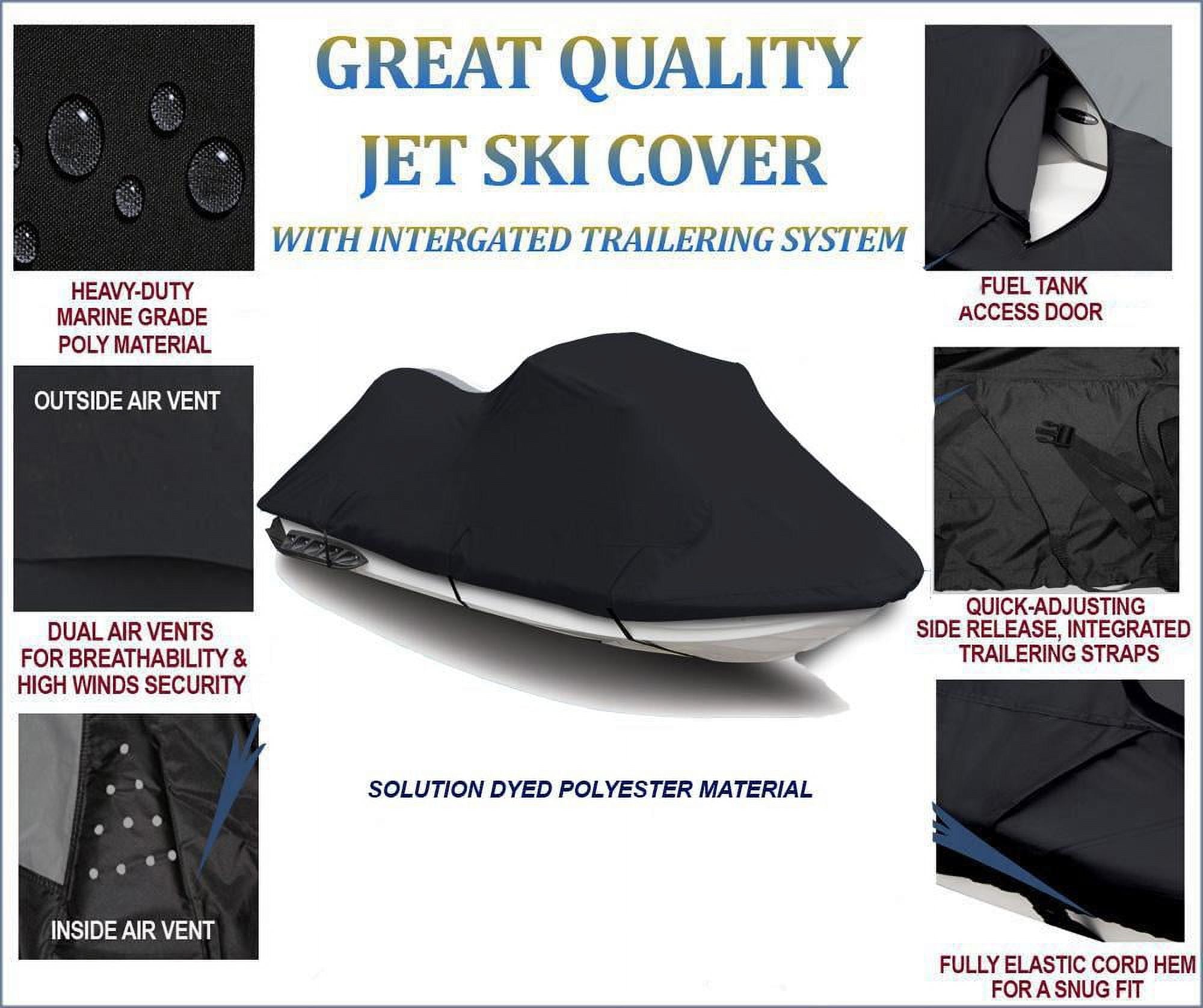 Black Jet Ski PWC Watercraft Cover U8813