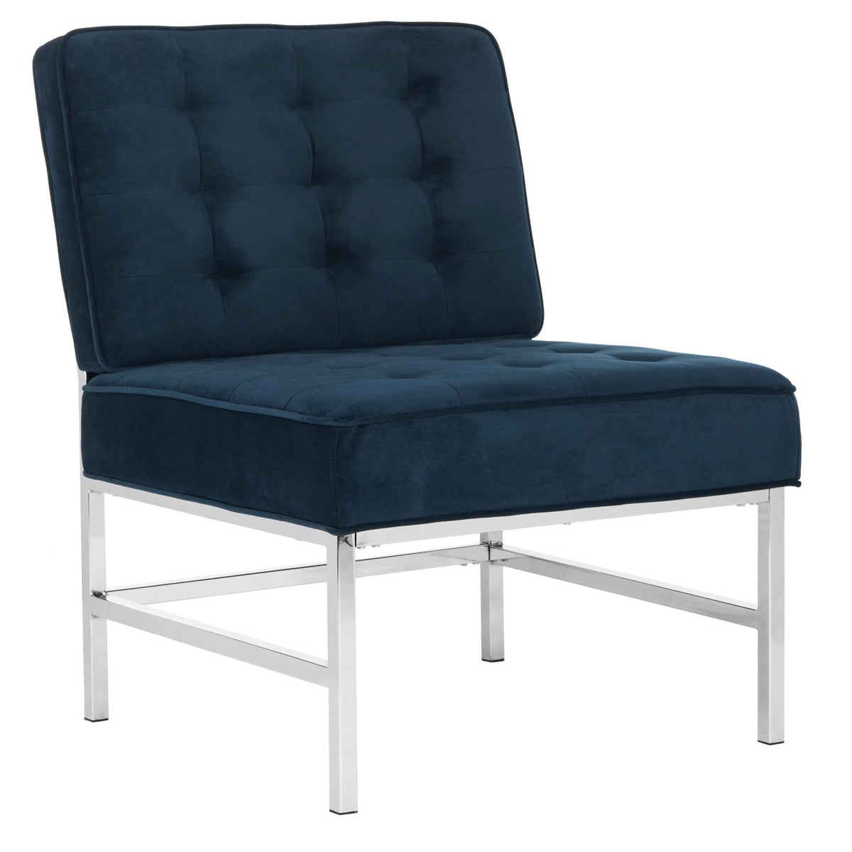 Navy Tufted Velvet Accent Chair Y801