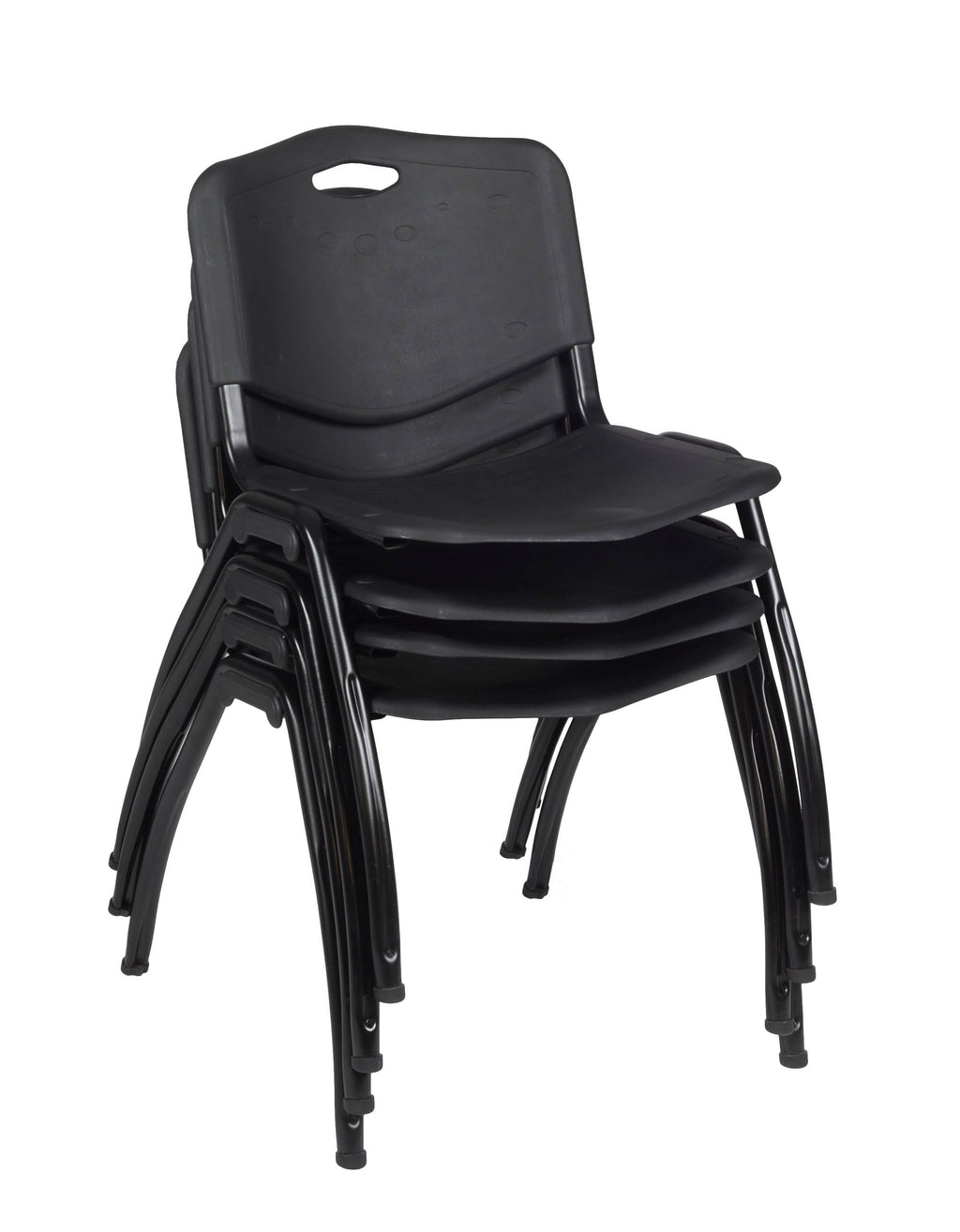 48 in. Round Breakroom Table with 4 Stack Chairs L1684