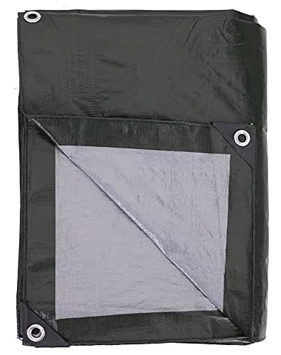 Heavy-Duty 8-mil Reversible Green/Silver Poly Tarp E75155