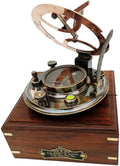 Brass Sundial with Rosewood Case, Pack of 2 M8220