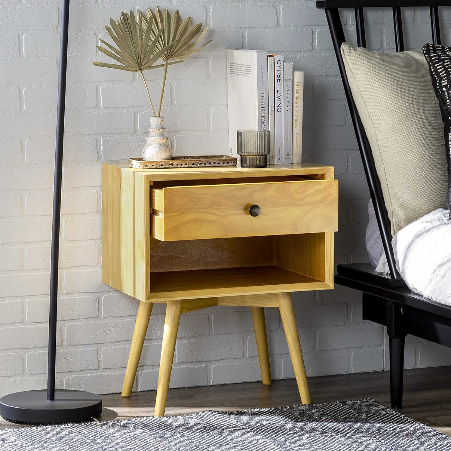 Caramel 1 Drawer Wood Nightstand R5080