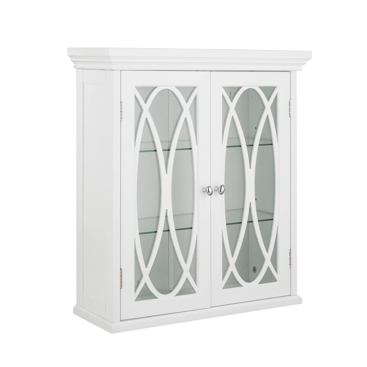 Two Doors Wall Cabinet with 2 Adjustable Tempered Glass Shelves B9386