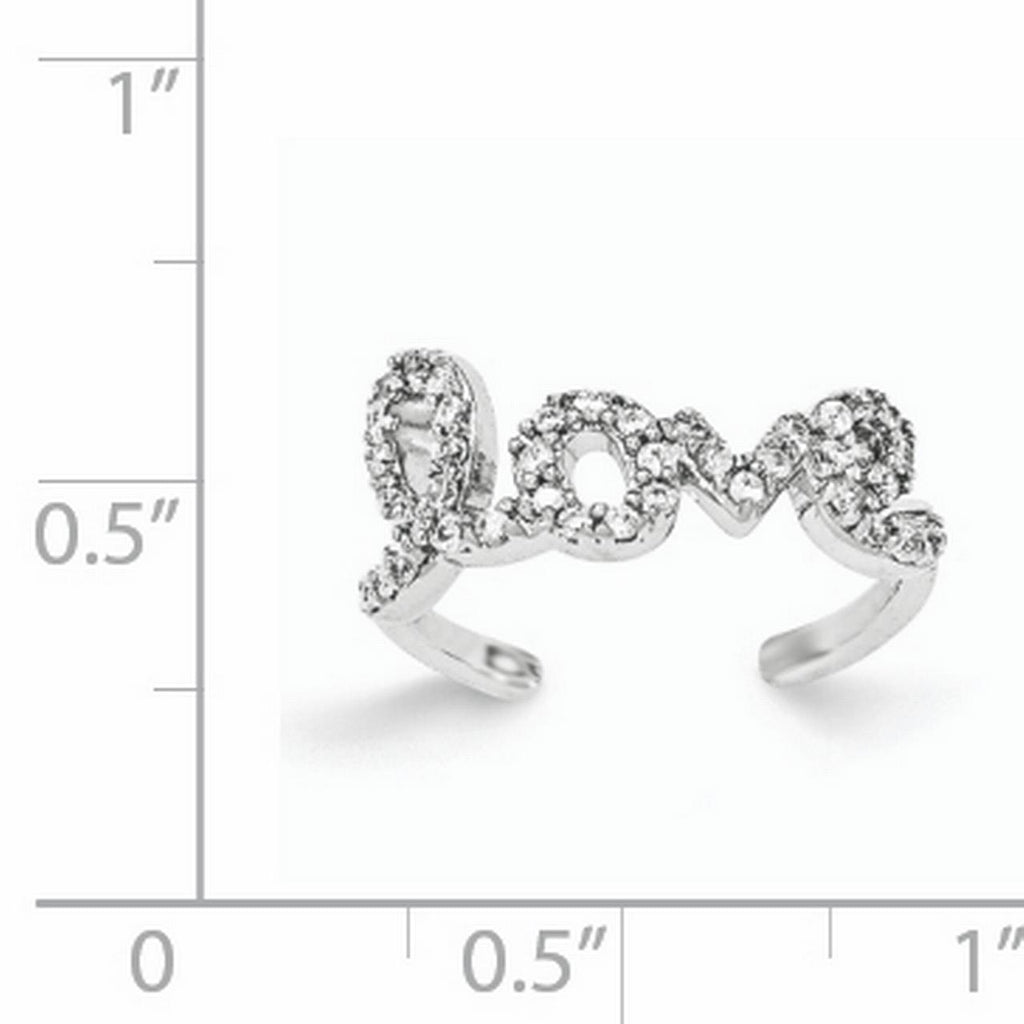 Sterling Silver Rhodium-plated CZ Toe Ring N804