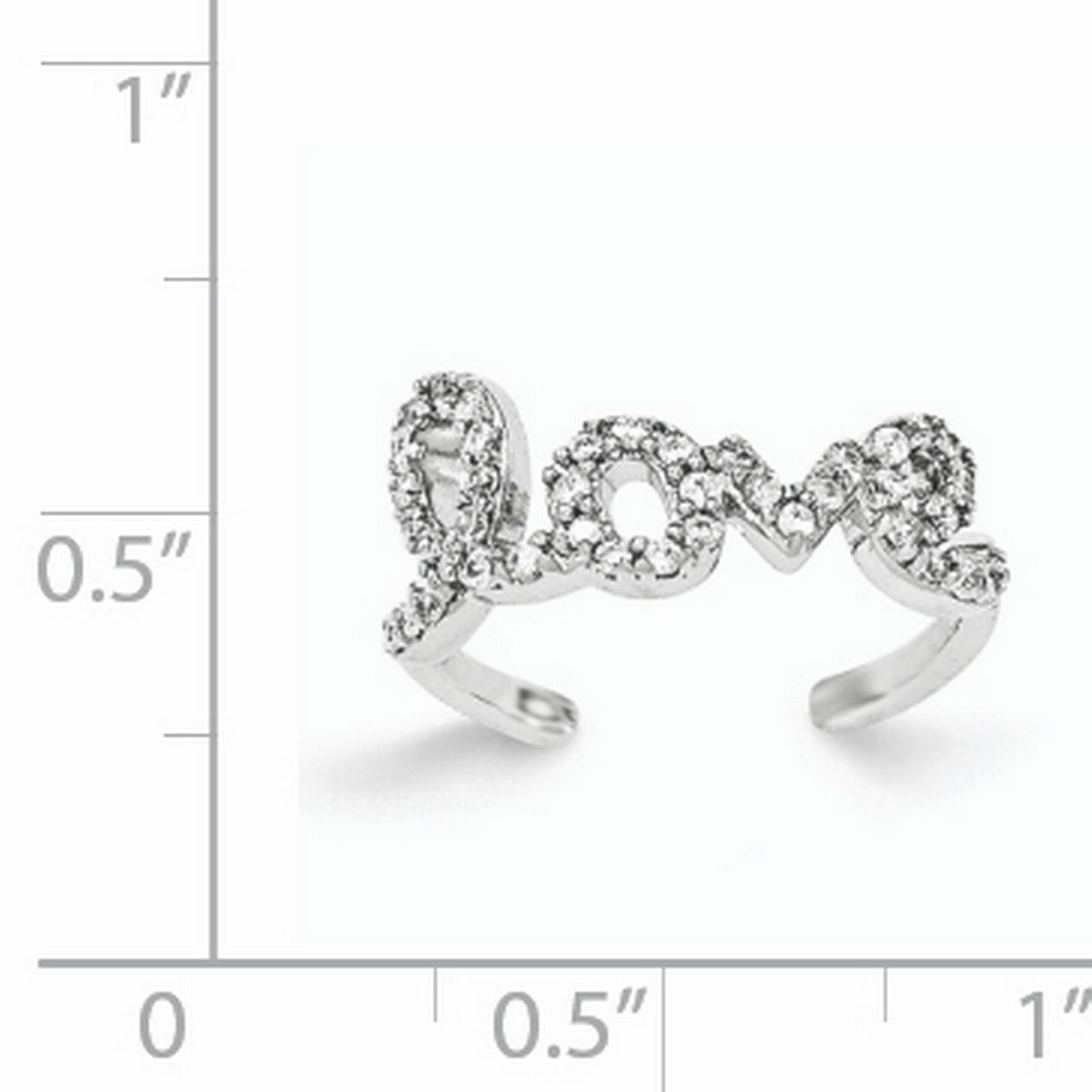Sterling Silver Rhodium-plated CZ Toe Ring N804