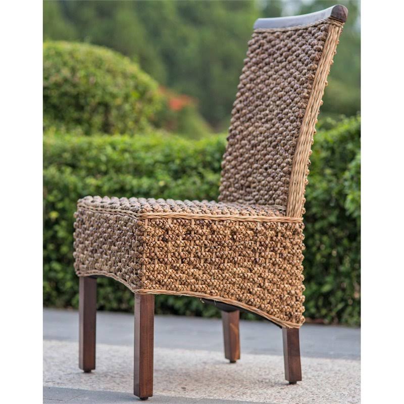 Bunga Hyacinth Weave Dining Chair with Mahogany Hardwood Frame D44446